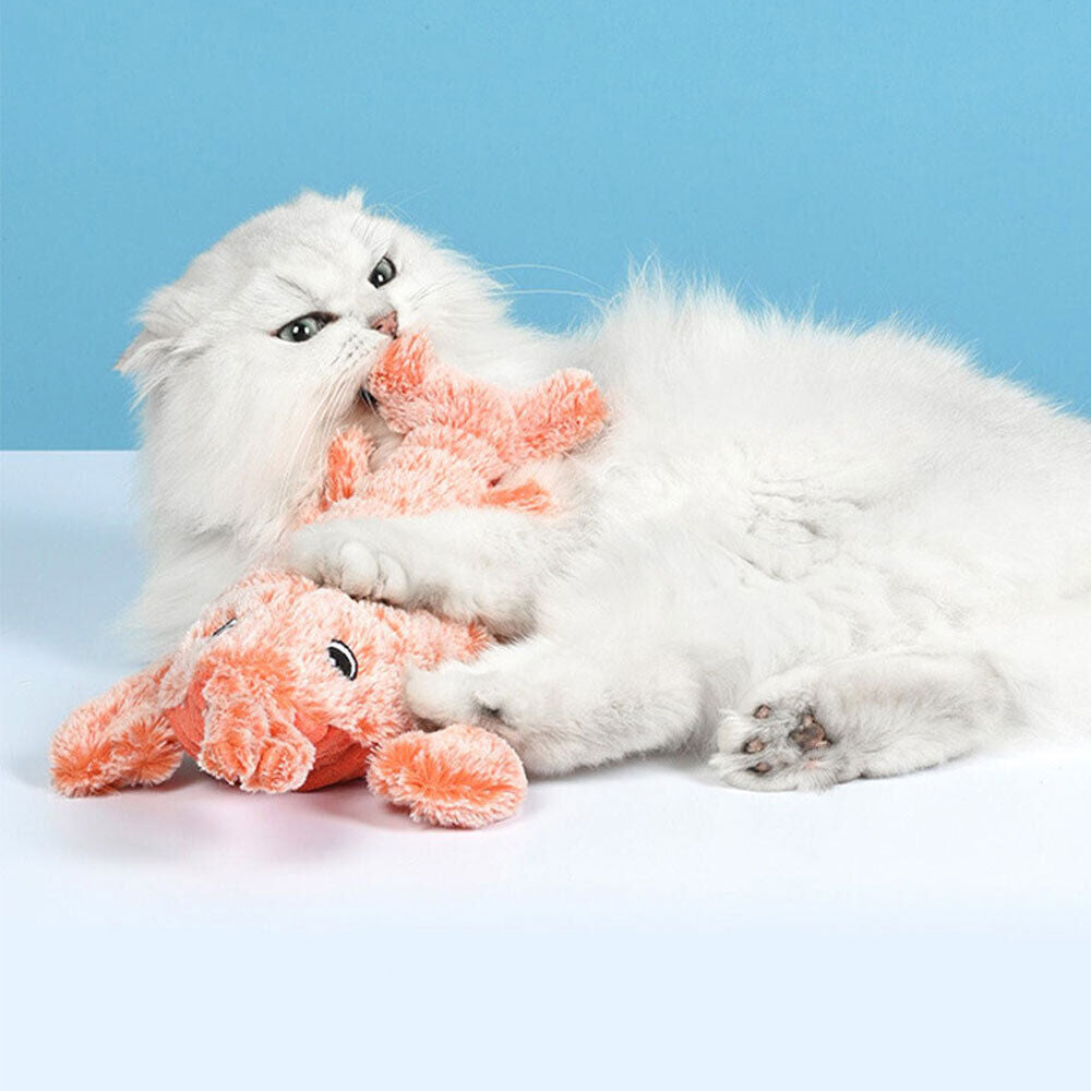 Keep Cats Happy & Active | Lifelike Shrimp Toy with Washable Fabric| Electric USB Charging