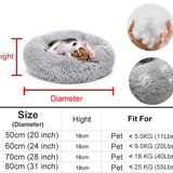 Washable Plush Donut Bed for Dogs and Cats | Calming Anti-Anxiety Pet Bed | Soft Faux Fur Surface | Sizes Small to XL