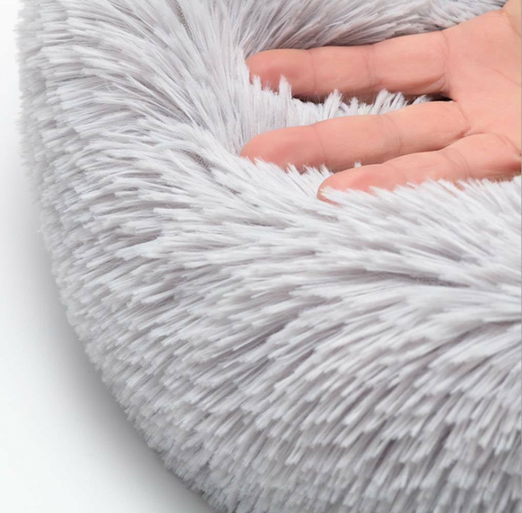 Extra Large Plush Calming Donut Bed for Dogs and Cats