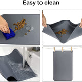 Cat Dog Food Mat for Pet Feeding Bowl Floors Waterproof Non Slip Silicone
