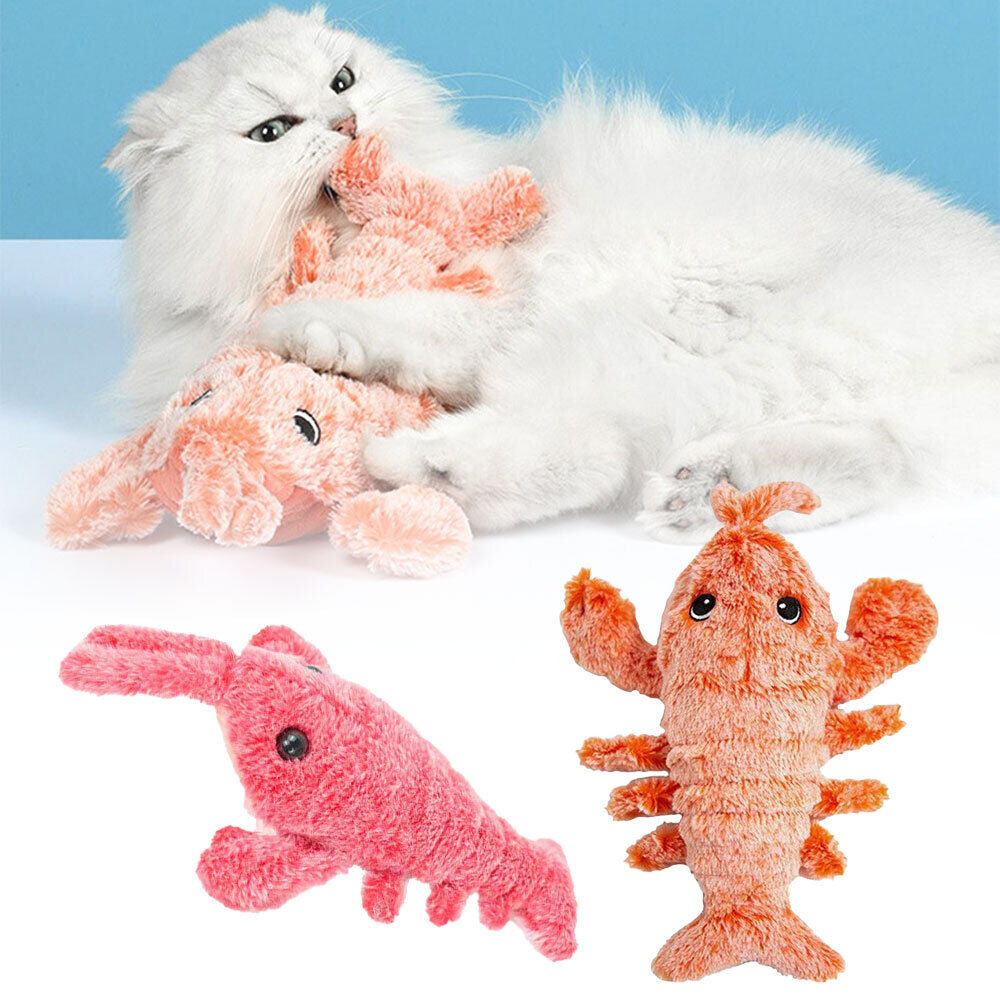 Keep Cats Happy & Active | Lifelike Shrimp Toy with Washable Fabric| Electric USB Charging