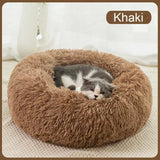 Comfy Calming Donut Bed | Extra Large Round Warm Plush Pet Bed for Dogs, Cats, and Puppies