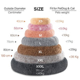 Comfy Calming Donut Bed | Extra Large Round Warm Plush Pet Bed for Dogs, Cats, and Puppies