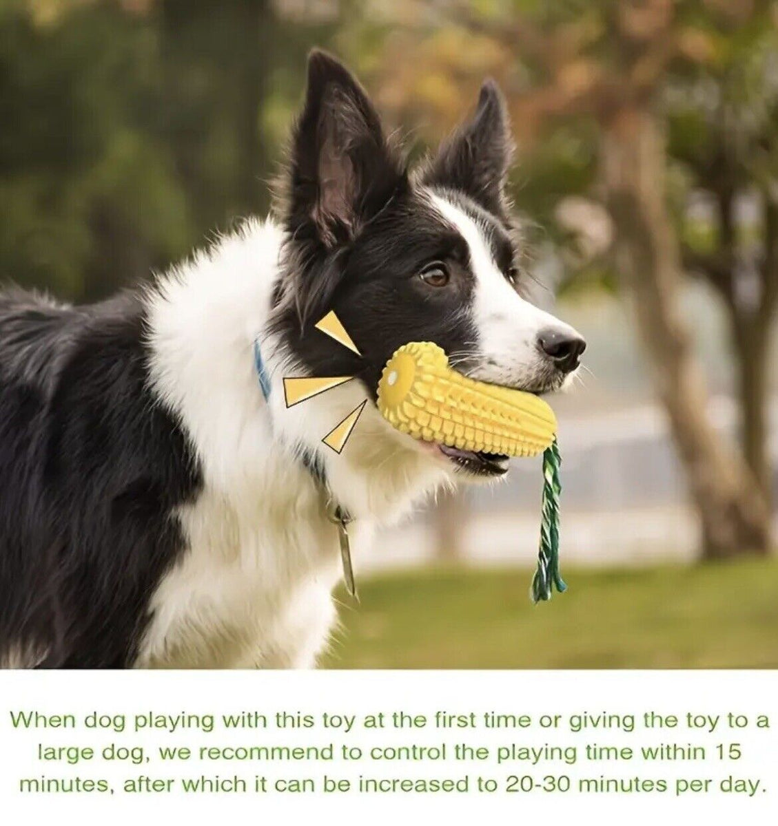 Dog Puppy Corn Chew Toys, Indestructible Squeaky Toy for Teething and Boredom UK