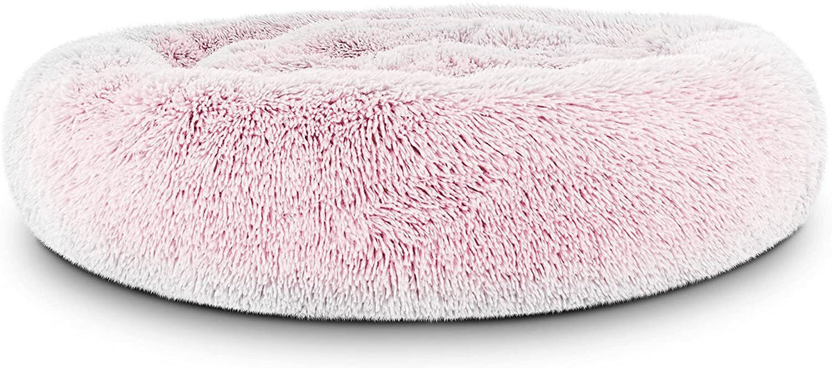 Washable Plush Donut Bed for Dogs and Cats | Calming Anti-Anxiety Pet Bed | Soft Faux Fur Surface | Sizes Small to XL