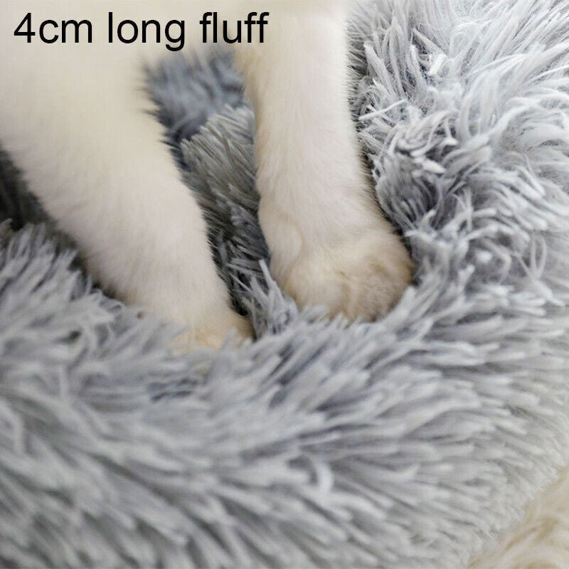 Comfy Calming Donut Extra Large Dog Cat Beds Warm Bed Pet round Plush Puppy Beds