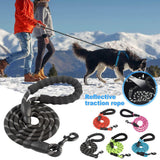 5FT Braided Rope Leash for Dogs | Strong Reflective Lead | Soft Comfort Grip | Medium/Large Dog Walks