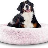 Washable Plush Donut Bed for Dogs and Cats | Calming Anti-Anxiety Pet Bed | Soft Faux Fur Surface | Sizes Small to XL