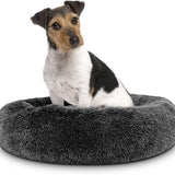 Washable Plush Donut Bed for Dogs and Cats | Calming Anti-Anxiety Pet Bed | Soft Faux Fur Surface | Sizes Small to XL
