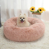 Comfy Calming Donut Extra Large Dog Cat Beds Warm Bed Pet round Plush Puppy Beds