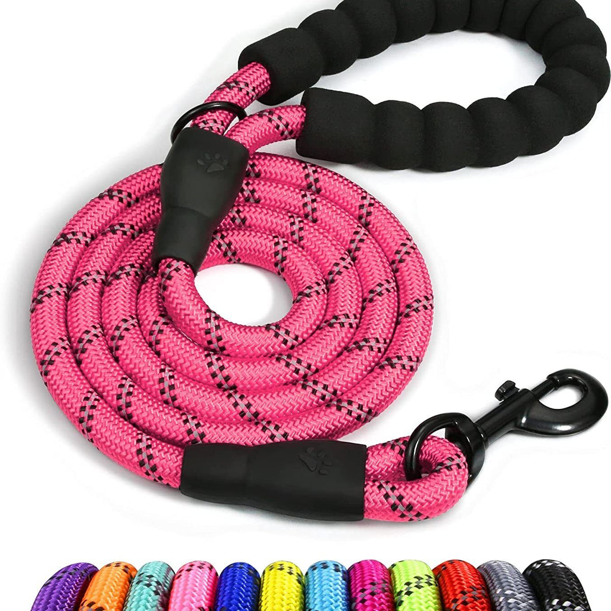 5FT Braided Rope Leash for Dogs | Strong Reflective Lead | Soft Comfort Grip | Medium/Large Dog Walks