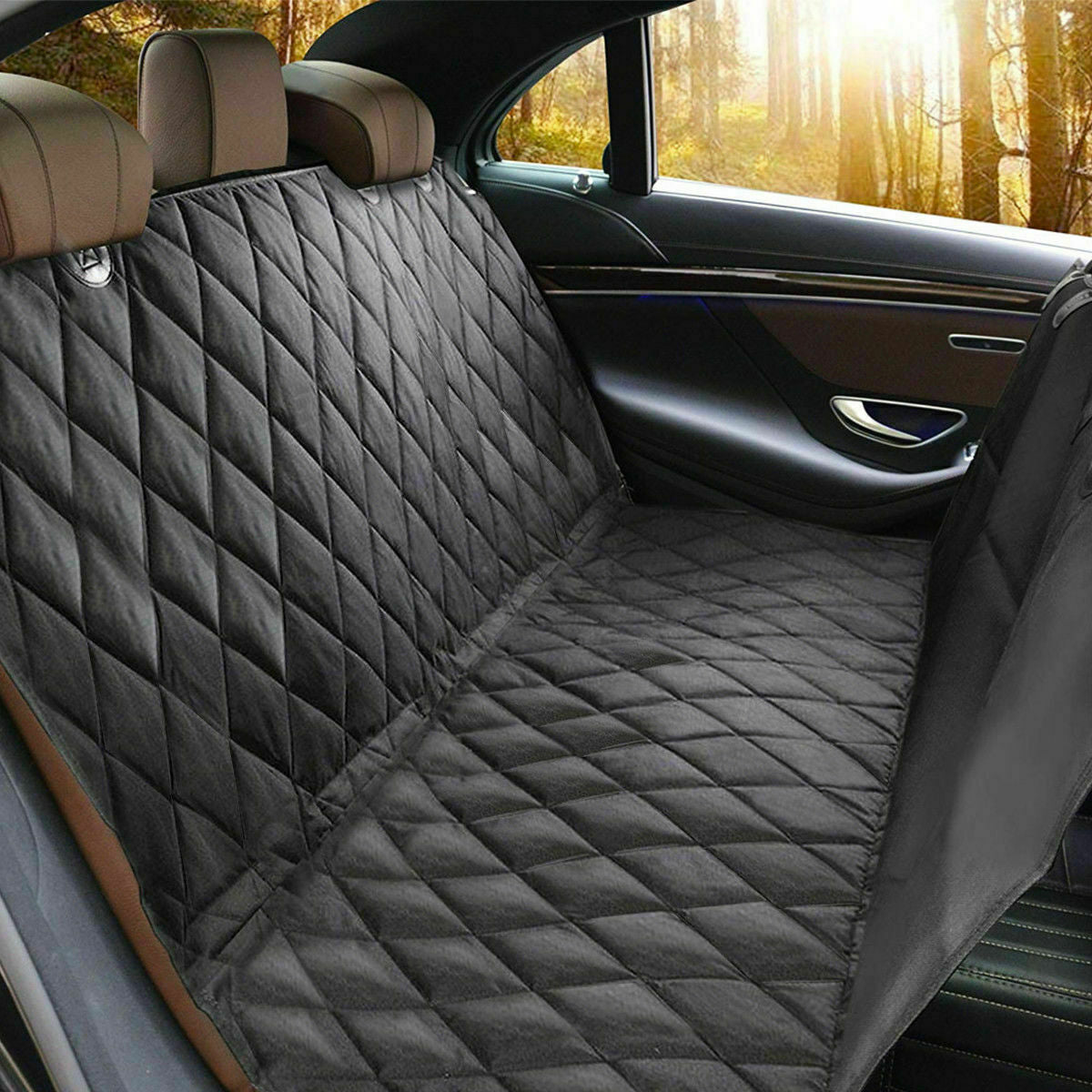Dog Cat Car Hammock Cover | 100% Waterproof Pet Seat Protector | Rear Car Mat