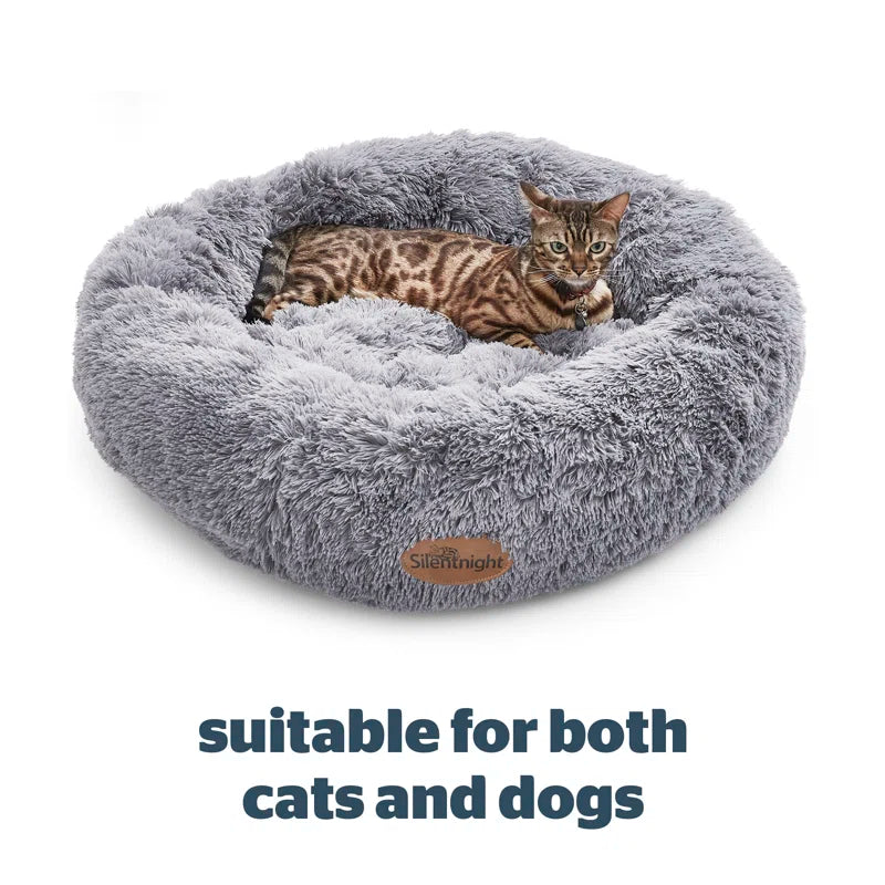 Reduce Pet Anxiety | Silentnight Doughnut Bed with Plush, Soft Fabric