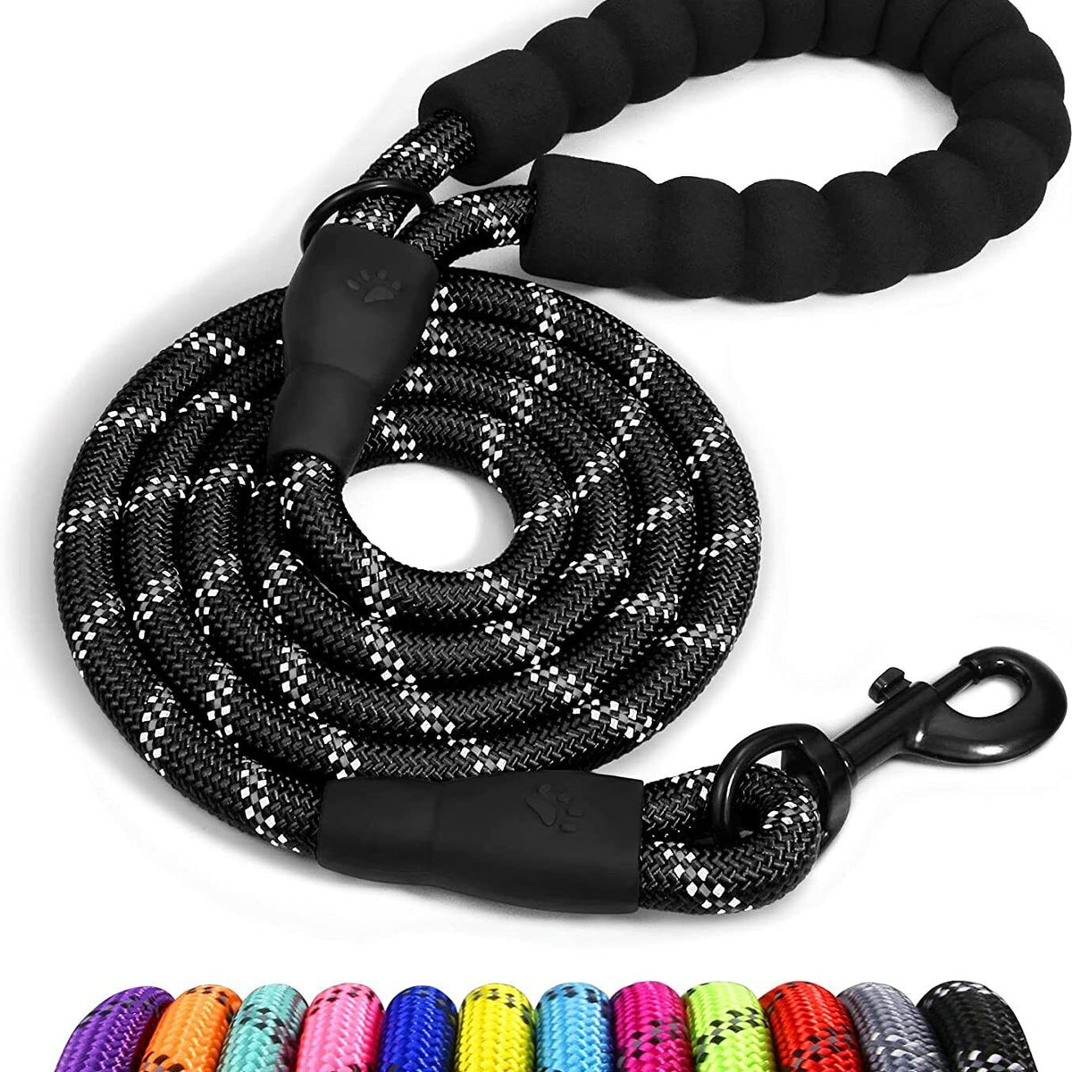 5FT Braided Rope Leash for Dogs | Strong Reflective Lead | Soft Comfort Grip | Medium/Large Dog Walks