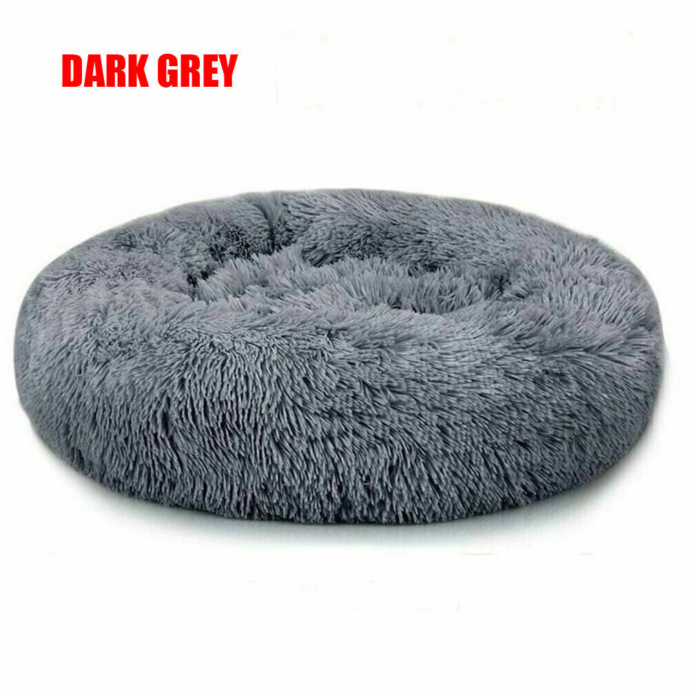 Extra Large Plush Calming Donut Bed for Dogs and Cats