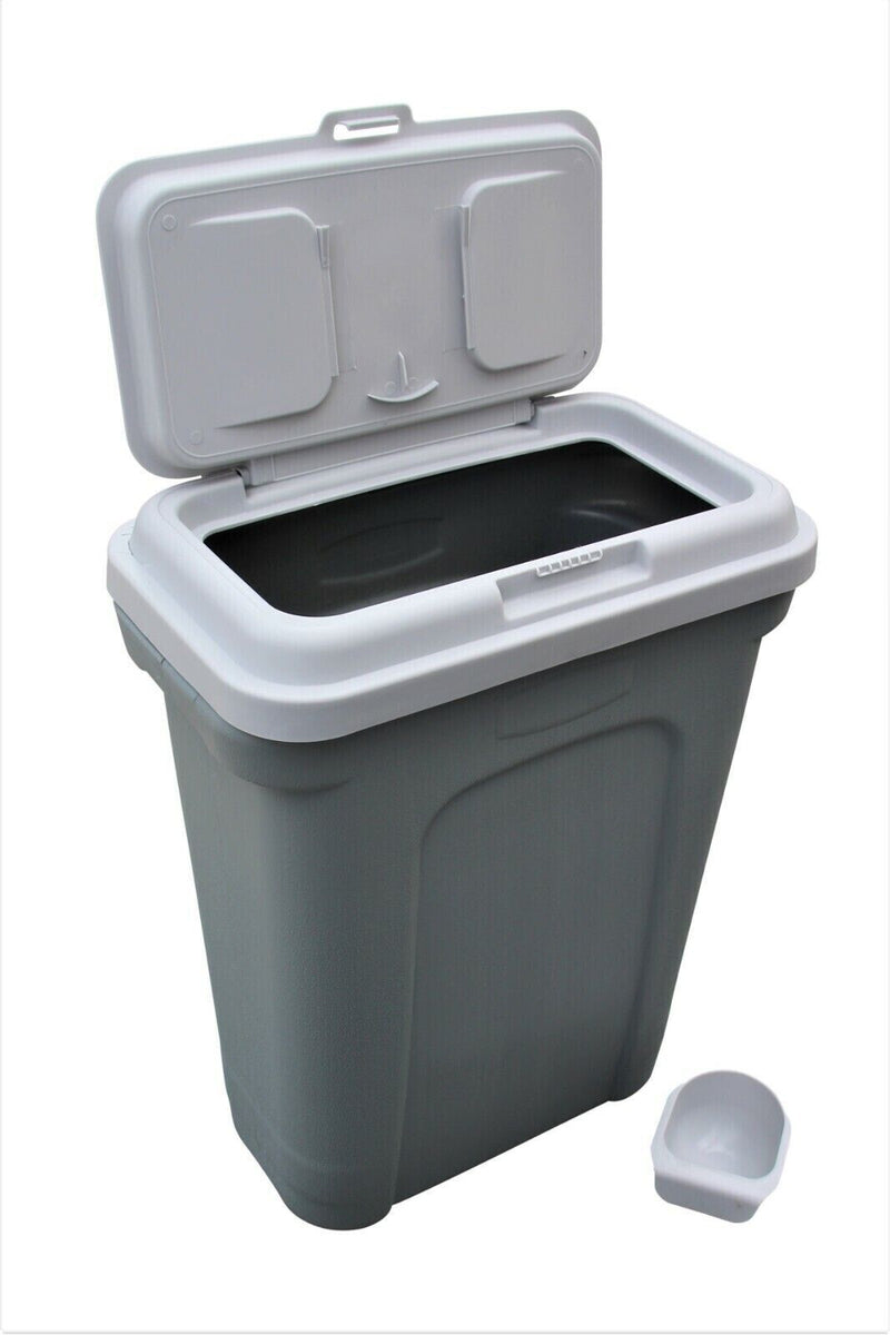 Pet Food Storage Grey Bin | Airtight Sealed Container for Dog, Cat, Bird and Rabbit Food
