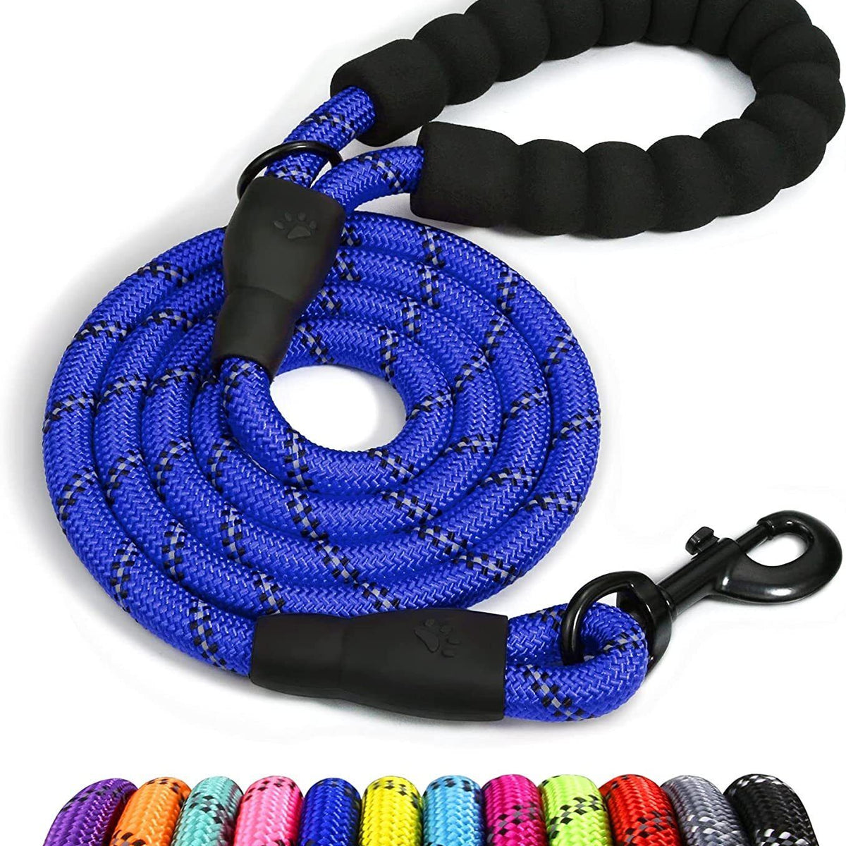 5FT Braided Rope Leash for Dogs | Strong Reflective Lead | Soft Comfort Grip | Medium/Large Dog Walks