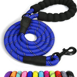 5FT Braided Rope Leash for Dogs | Strong Reflective Lead | Soft Comfort Grip | Medium/Large Dog Walks