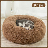 Comfy Calming Donut Extra Large Dog Cat Beds Warm Bed Pet round Plush Puppy Beds