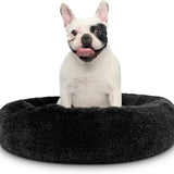 Washable Plush Donut Bed for Dogs and Cats | Calming Anti-Anxiety Pet Bed | Soft Faux Fur Surface | Sizes Small to XL
