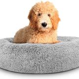 Washable Plush Donut Bed for Dogs and Cats | Calming Anti-Anxiety Pet Bed | Soft Faux Fur Surface | Sizes Small to XL