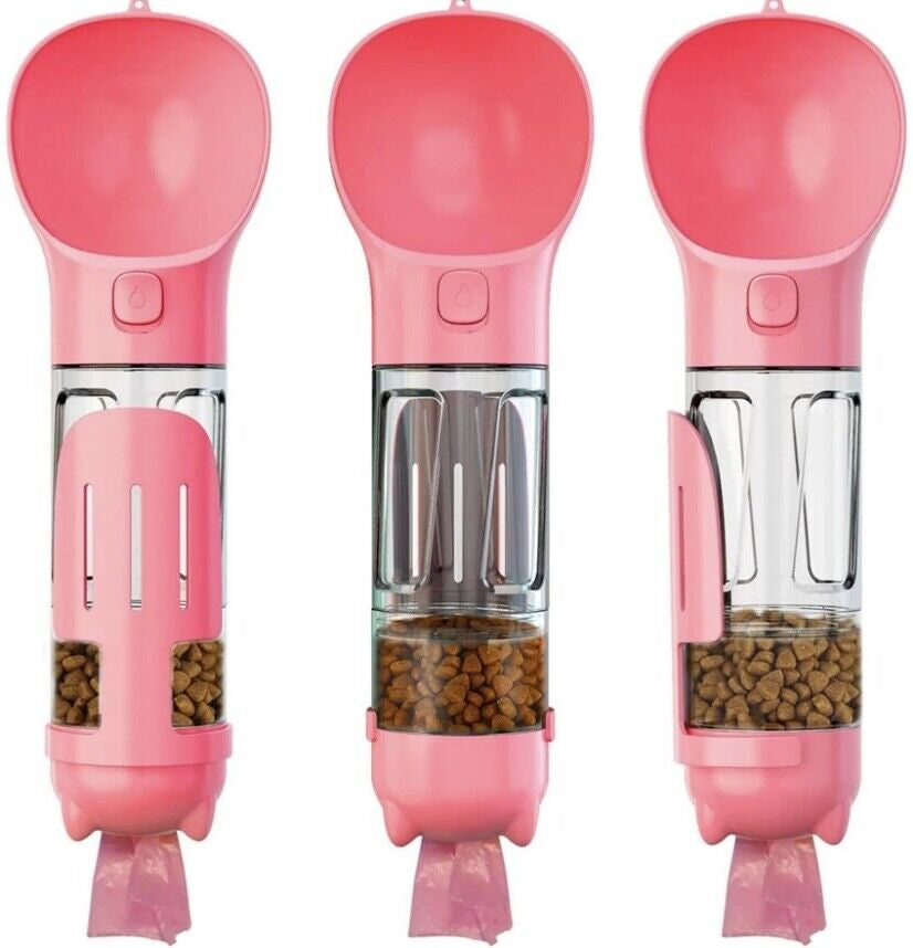 Portable Pet Water Bottle | 2-in-1 Dog Dispenser with Poo Bags | Travel Hydration & Cleanup