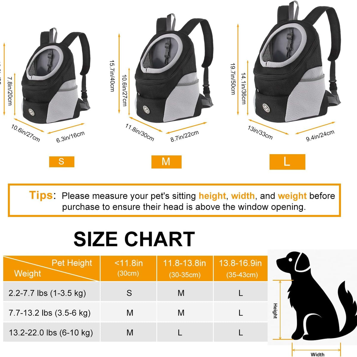 Perfect for Adventures | Pet Carrier Backpack with Adjustable Straps & Ventilation