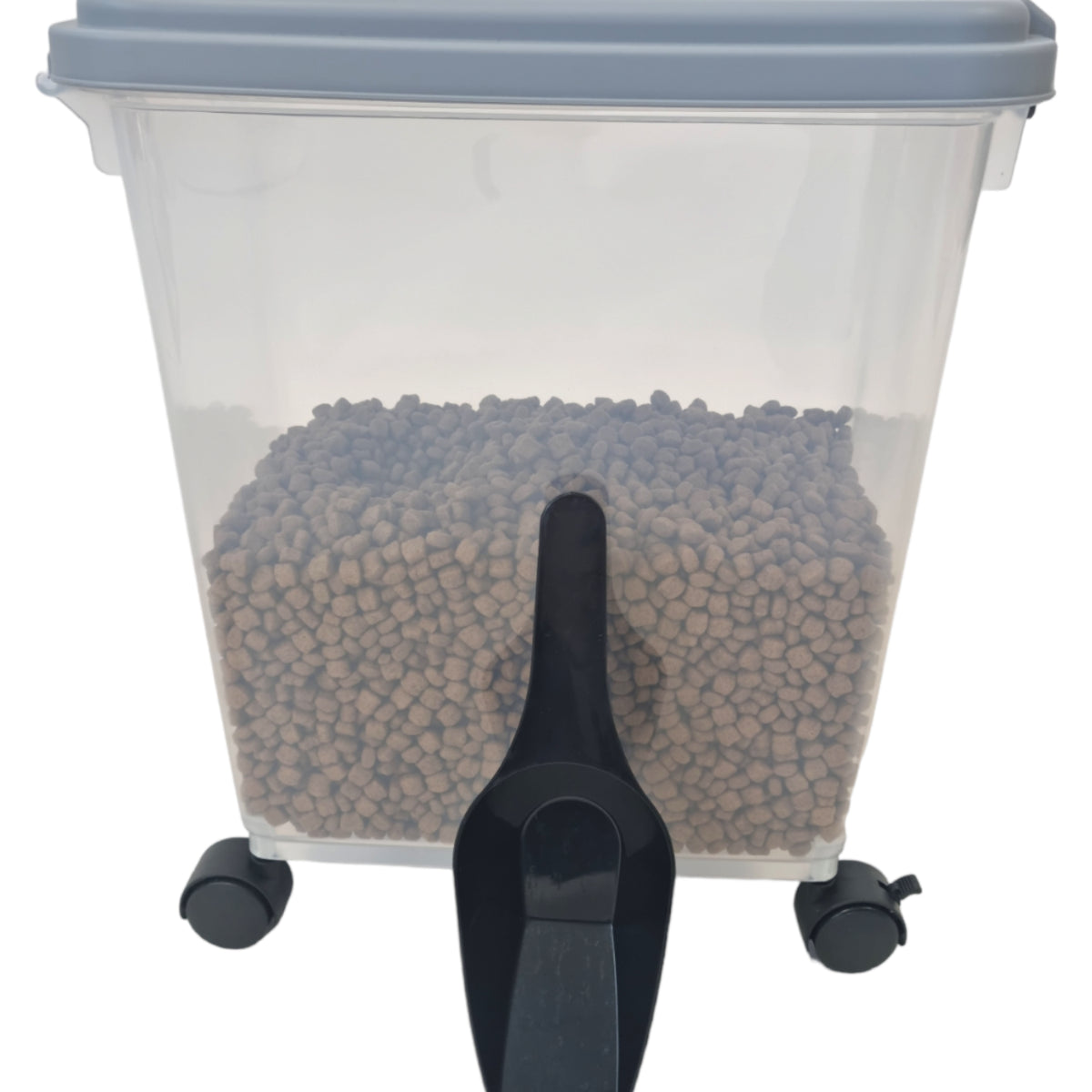 Clear Airtight Pet Food Storage Bin | Wheels for Easy Moving | Dog Cat Dry Feed Container 20L/30L/40L