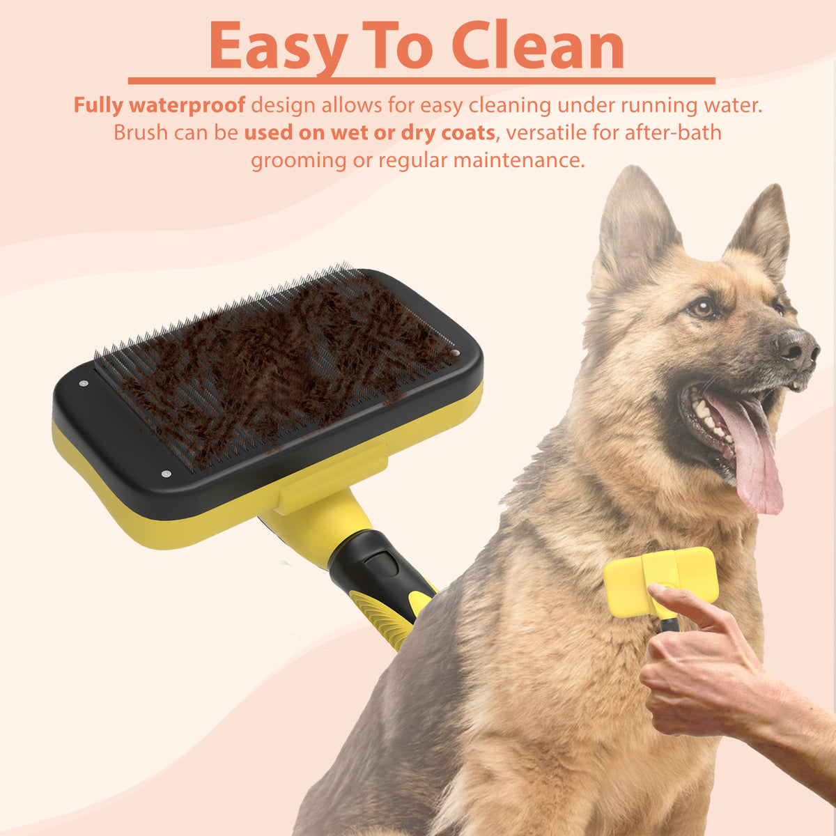 Effortless Grooming | Self-Cleaning Dog & Cat Brush for Easy Fur Removal