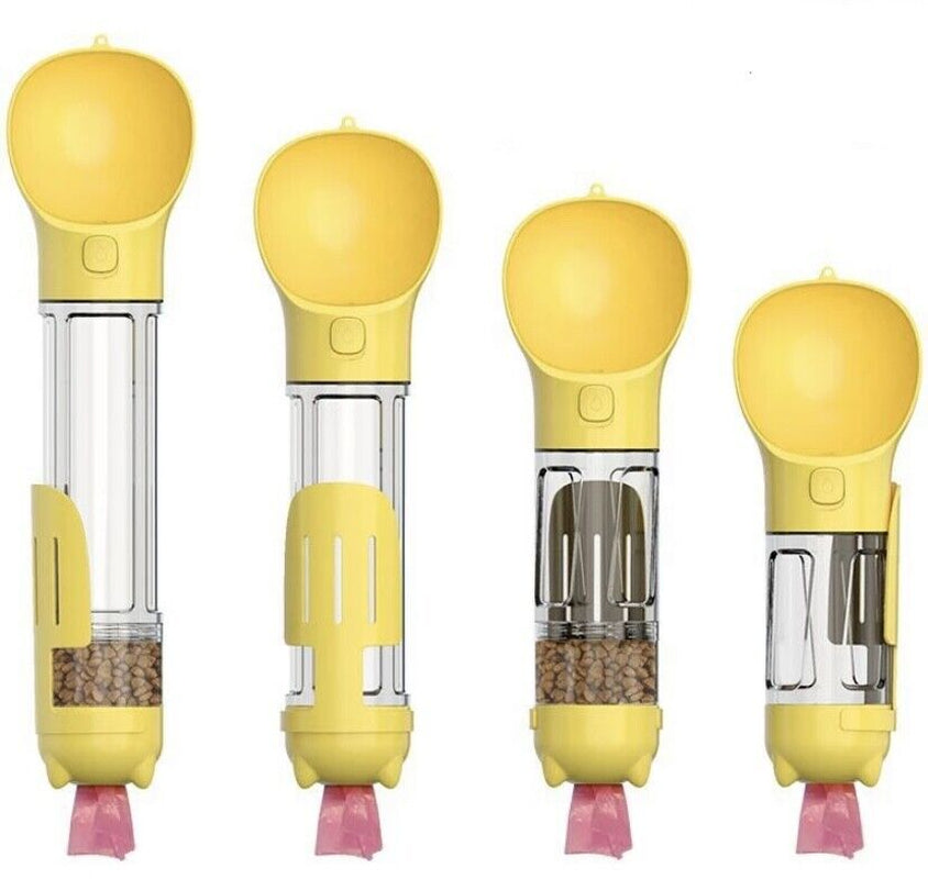 Portable Pet Water Bottle | 2-in-1 Dog Dispenser with Poo Bags | Travel Hydration & Cleanup