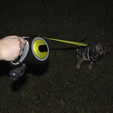 Reflective Retractable Dog Lead | Extendable Neon Hi-Viz Pet Leash for Night Walks 5M/8M