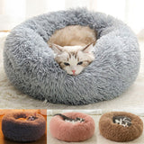 Comfy Calming Donut Extra Large Dog Cat Beds Warm Bed Pet round Plush Puppy Beds