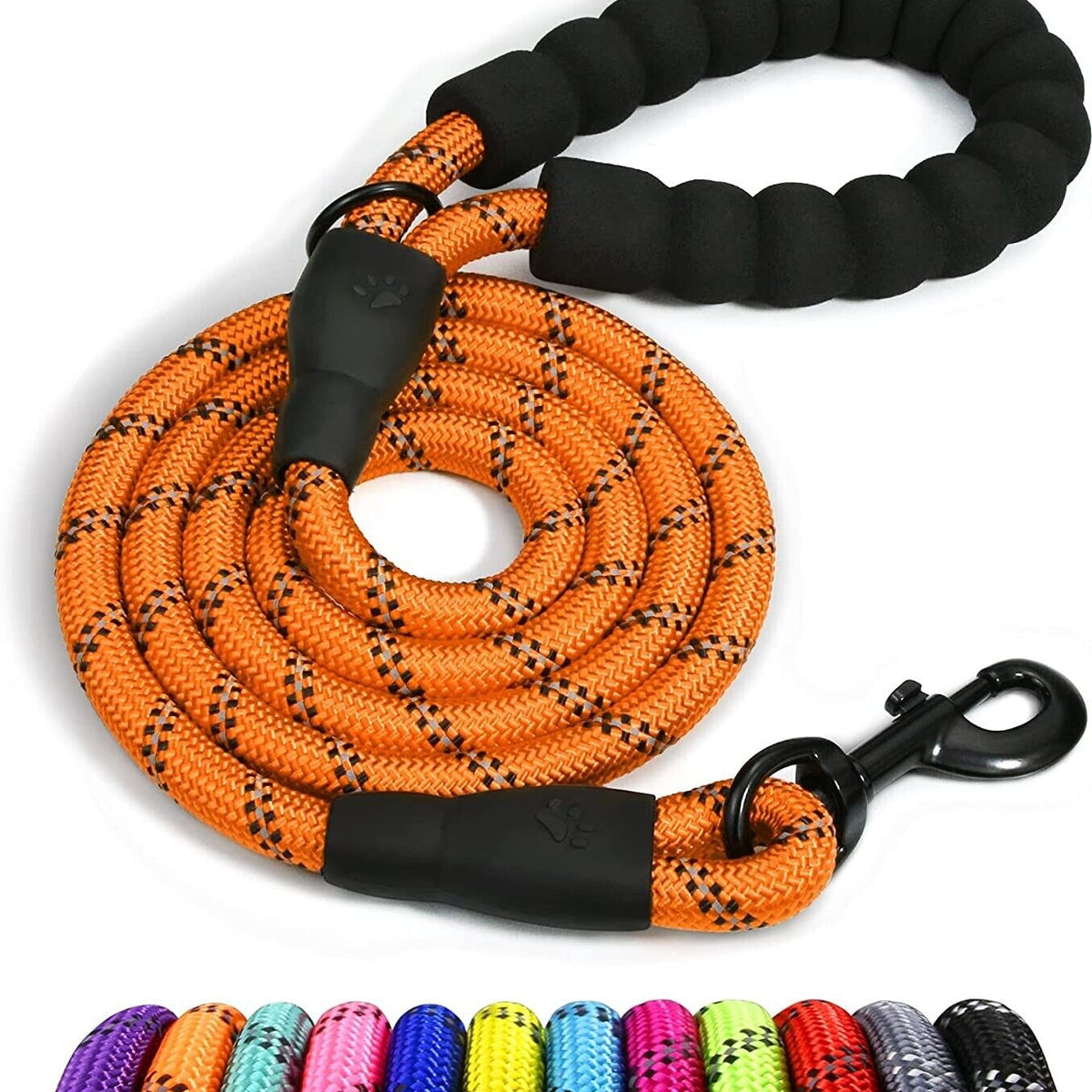 5FT Braided Rope Leash for Dogs | Strong Reflective Lead | Soft Comfort Grip | Medium/Large Dog Walks