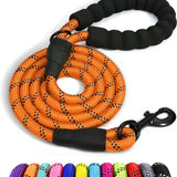 5FT Braided Rope Leash for Dogs | Strong Reflective Lead | Soft Comfort Grip | Medium/Large Dog Walks