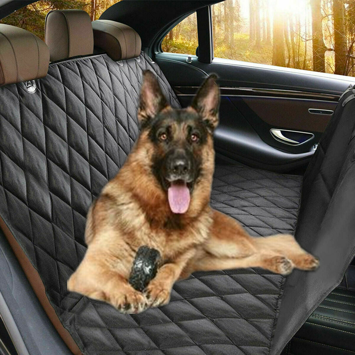 Dog Cat Car Hammock Cover | 100% Waterproof Pet Seat Protector | Rear Car Mat