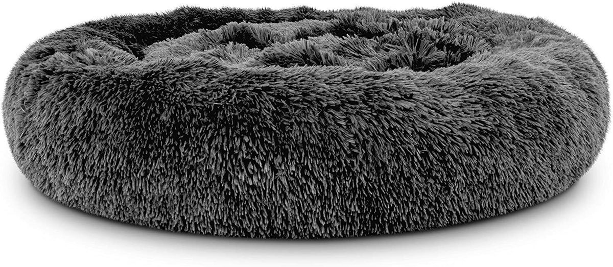 Washable Plush Donut Bed for Dogs and Cats | Calming Anti-Anxiety Pet Bed | Soft Faux Fur Surface | Sizes Small to XL