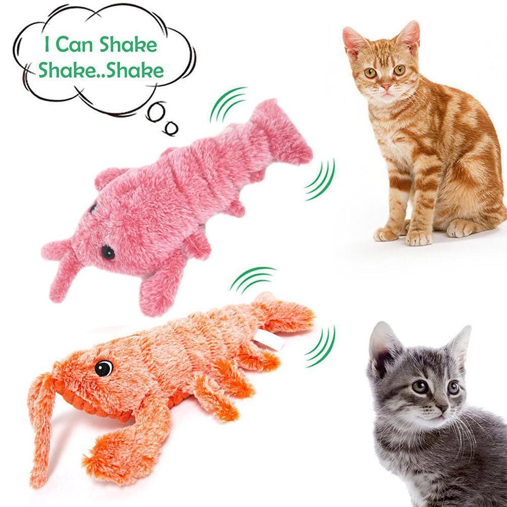 Electric Shrimp Cat Toy | Lifelike Motion Toy for Cats | USB Charging | Soft Washable Fabric