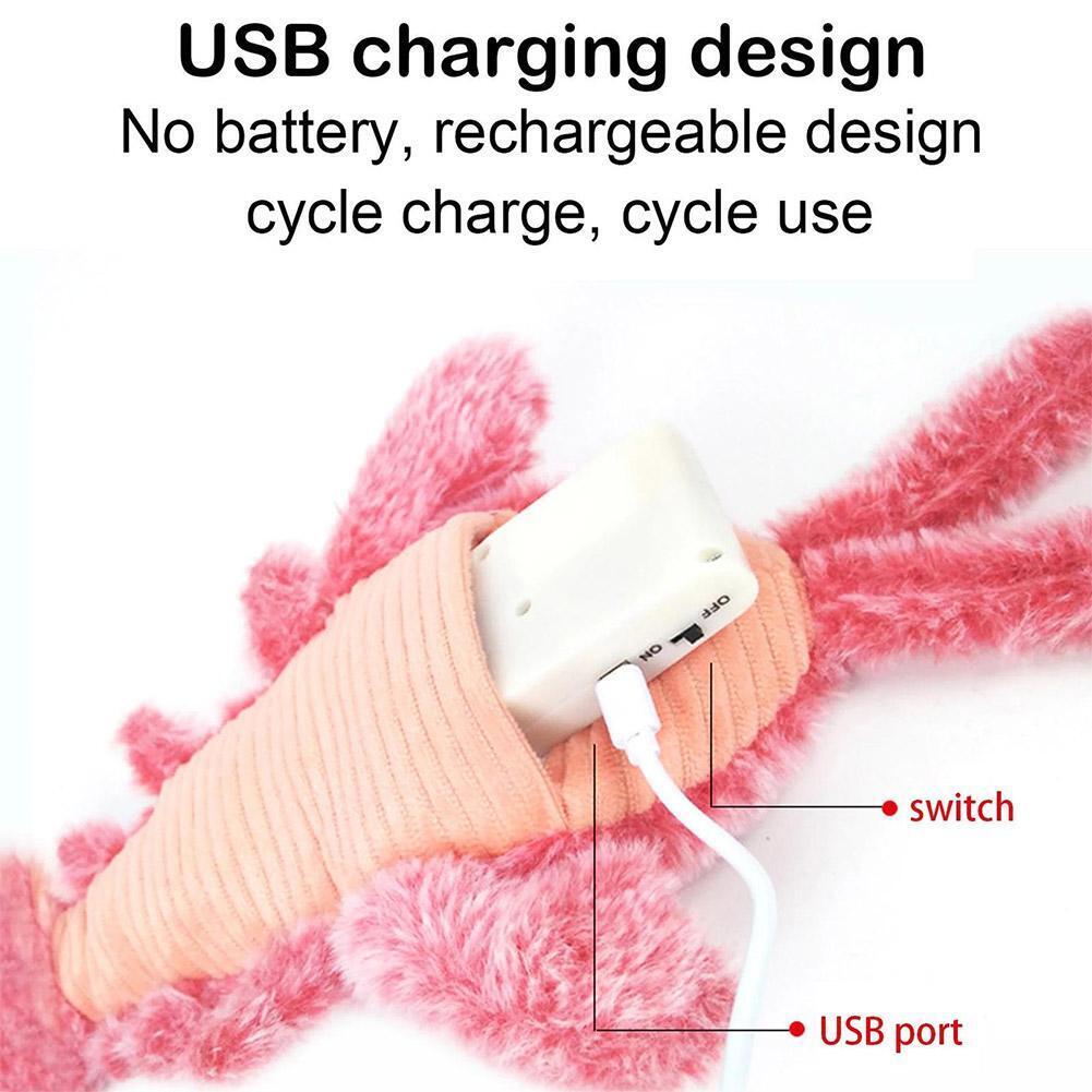 Electric Shrimp Cat Toy | Lifelike Motion Toy for Cats | USB Charging | Soft Washable Fabric