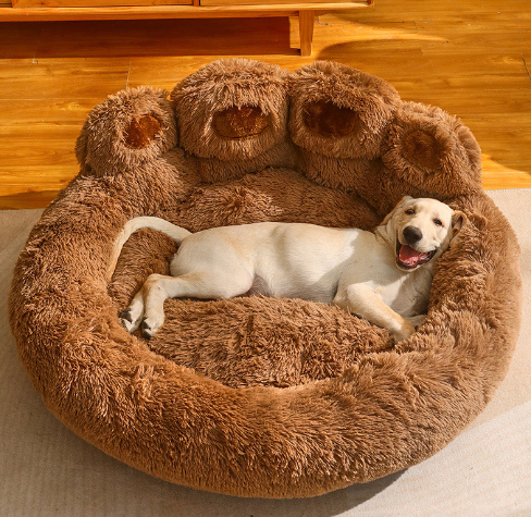 Perfect for Pets | Cozy & Comfy Paw Dog Bed for Restful Sleep pet round