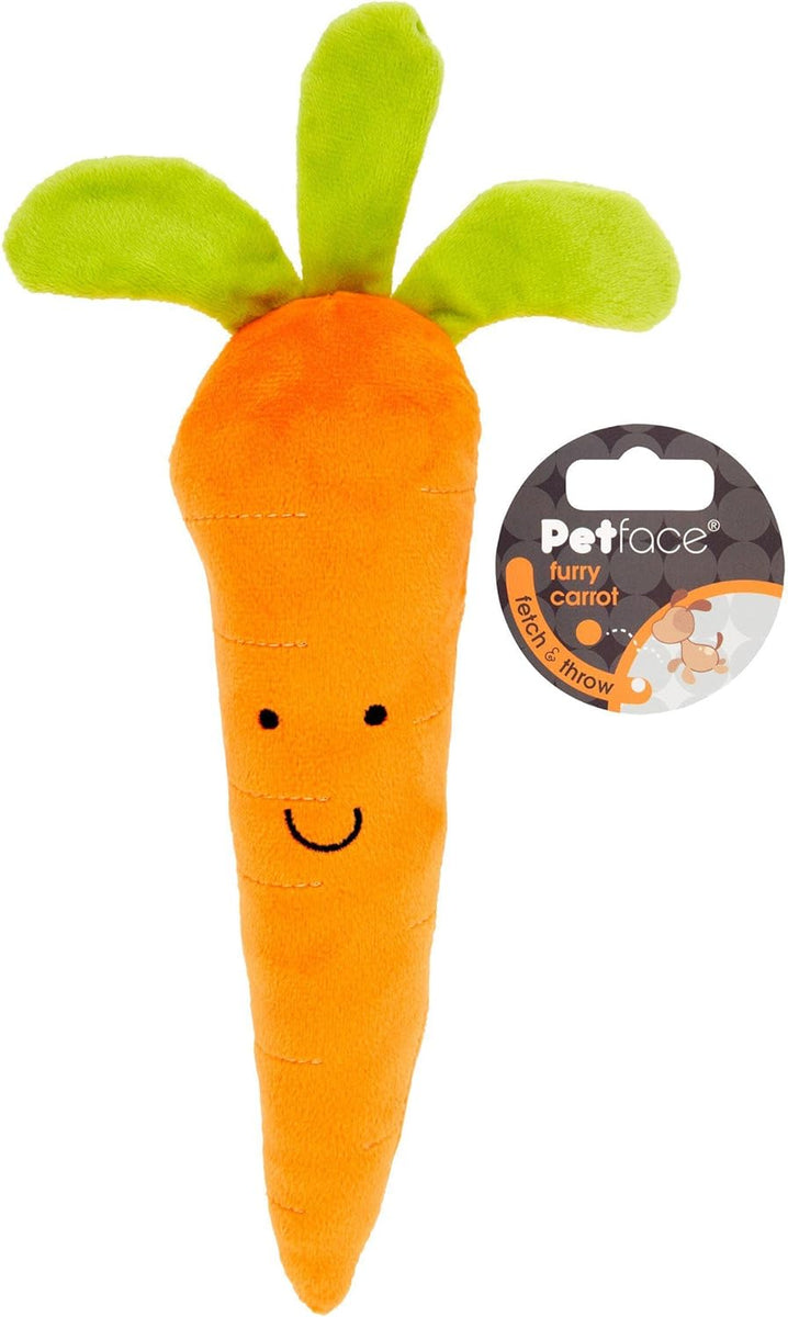 Foodie Faces Fluffy Carrot Dog Toy