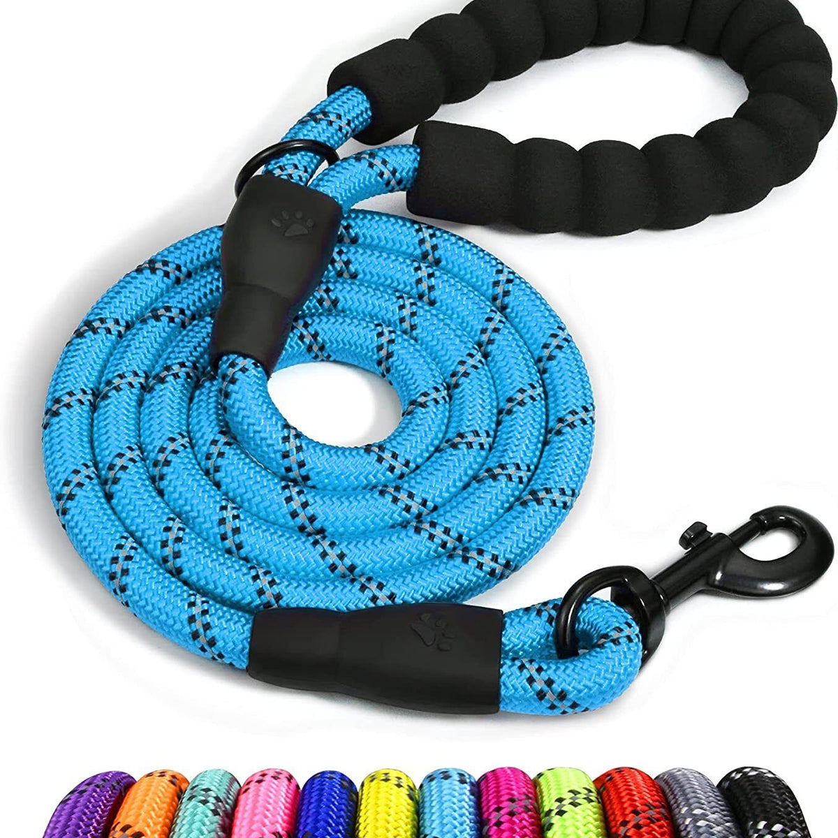 5FT Braided Rope Leash for Dogs | Strong Reflective Lead | Soft Comfort Grip | Medium/Large Dog Walks