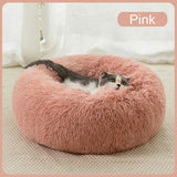 Comfy Calming Donut Extra Large Dog Cat Beds Warm Bed Pet round Plush Puppy Beds