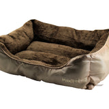 Dog Pet Bed Warm Basket Bed Deluxe Soft Washable Cushion with Fleece Lining