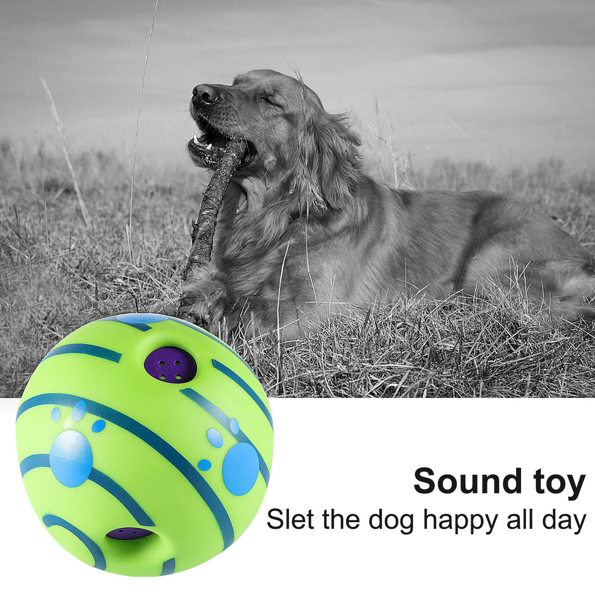 Funny Wobble Wag Giggle Ball Dog Play Training Pet Toy with Sound Hot No Harm