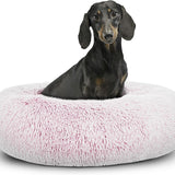 Washable Plush Donut Bed for Dogs and Cats | Calming Anti-Anxiety Pet Bed | Soft Faux Fur Surface | Sizes Small to XL