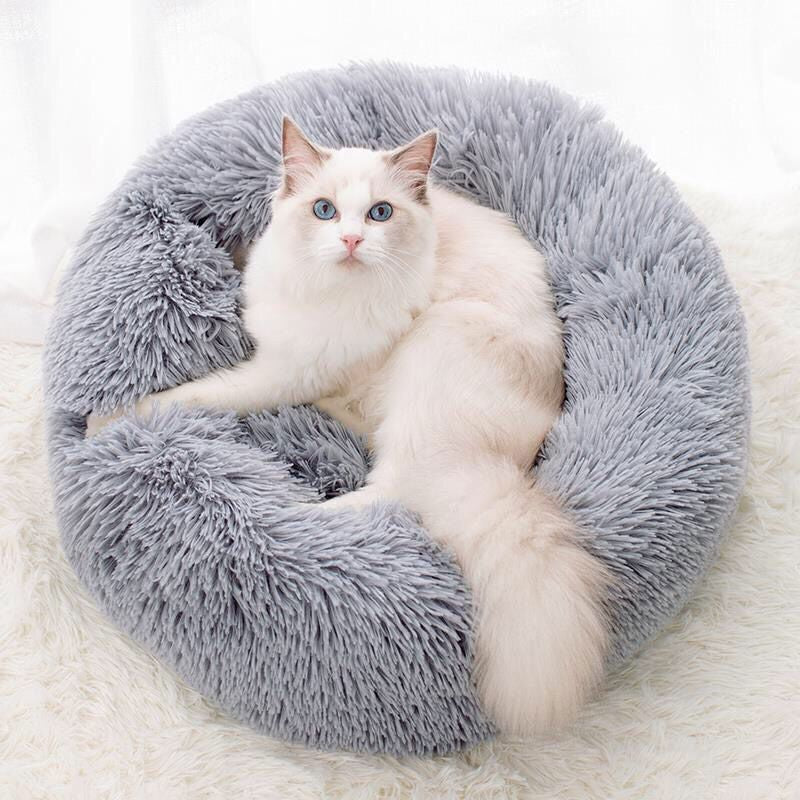 Comfy Calming Donut Extra Large Dog Cat Beds Warm Bed Pet round Plush Puppy Beds