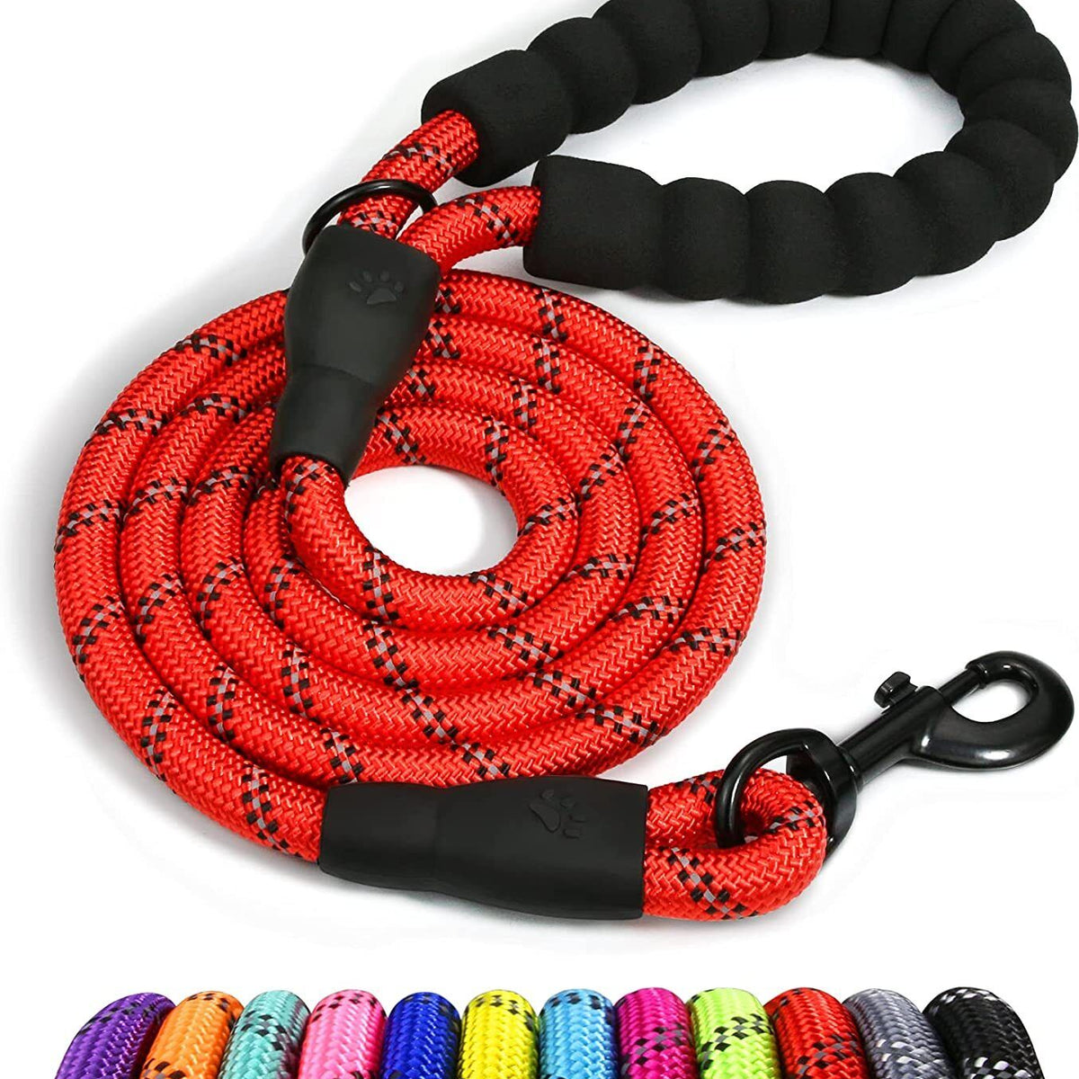 5FT Braided Rope Leash for Dogs | Strong Reflective Lead | Soft Comfort Grip | Medium/Large Dog Walks