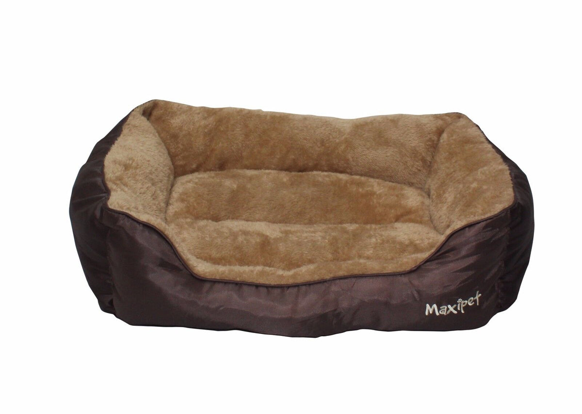 Dog Pet Bed Warm Basket Bed Deluxe Soft Washable Cushion with Fleece Lining