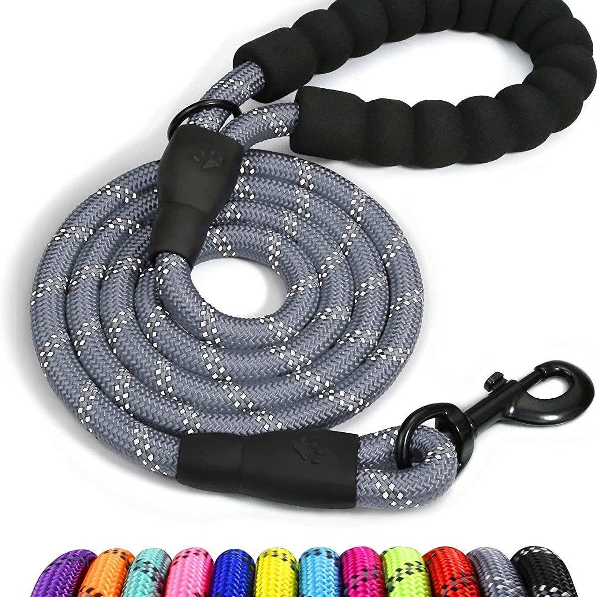 5FT Braided Rope Leash for Dogs | Strong Reflective Lead | Soft Comfort Grip | Medium/Large Dog Walks
