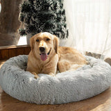 Extra Large Plush Calming Donut Bed for Dogs and Cats